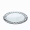 2 Silver 13" Round Mirror Glass Charger Plates with Crystal Rim Wedding Supplies
